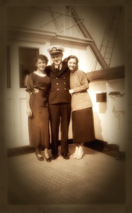 on board the steamship circa 1934- this is a photo of "Lauren" and another passenger from my story of her summer journey, "A Canticle for Meg"